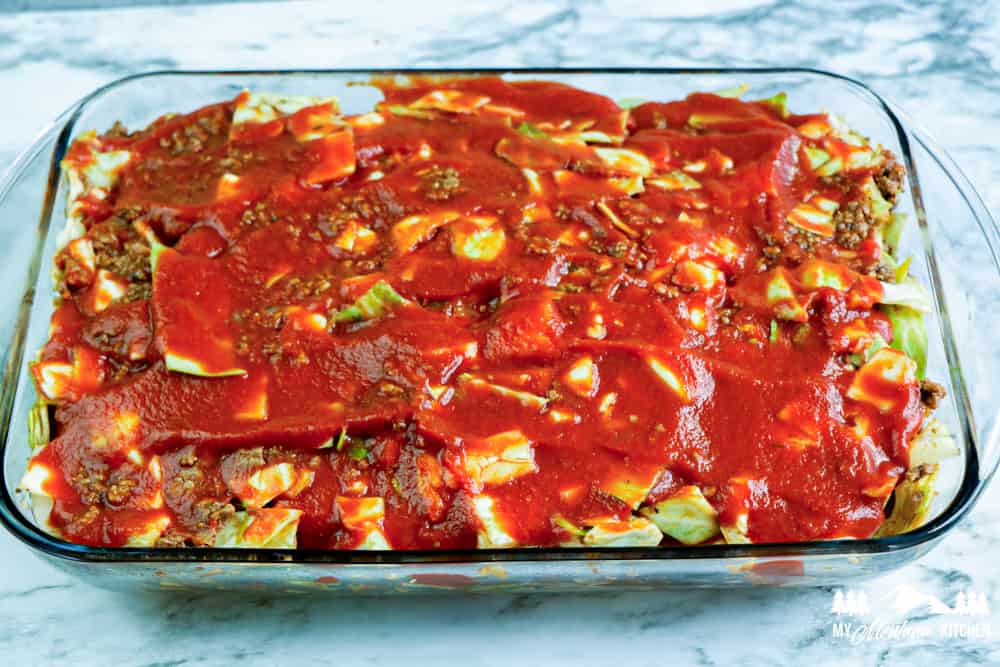 cabbage roll casserole with tomato sauce