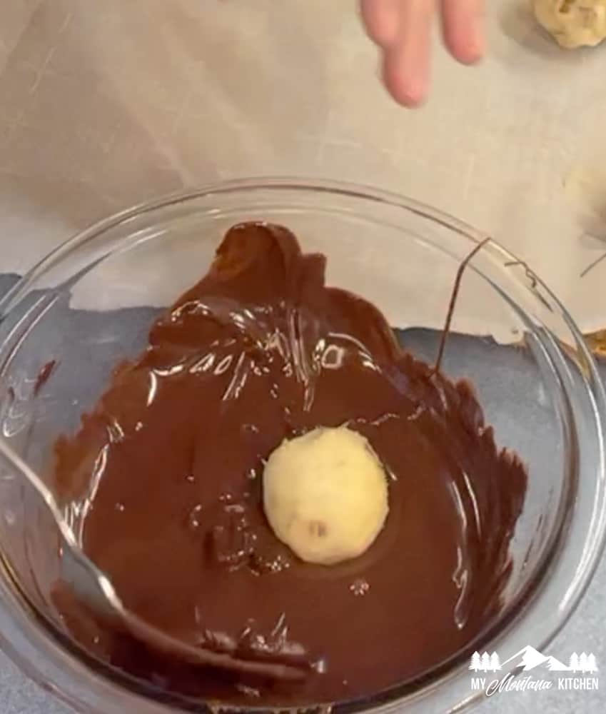 martha washington candy in bowl of chocolate