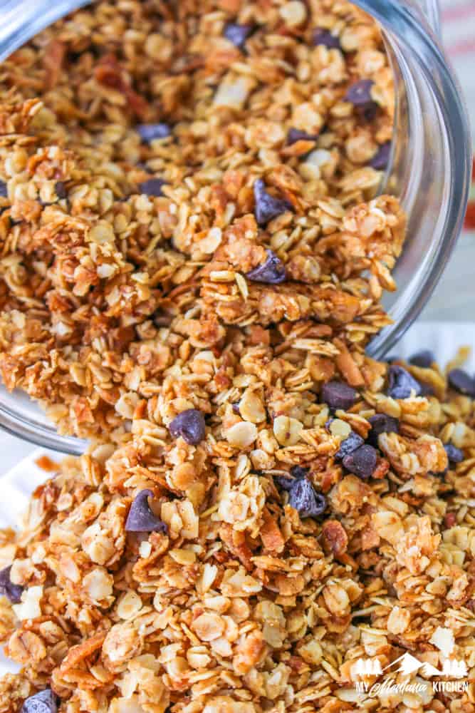 nut free granola with chocolate chips