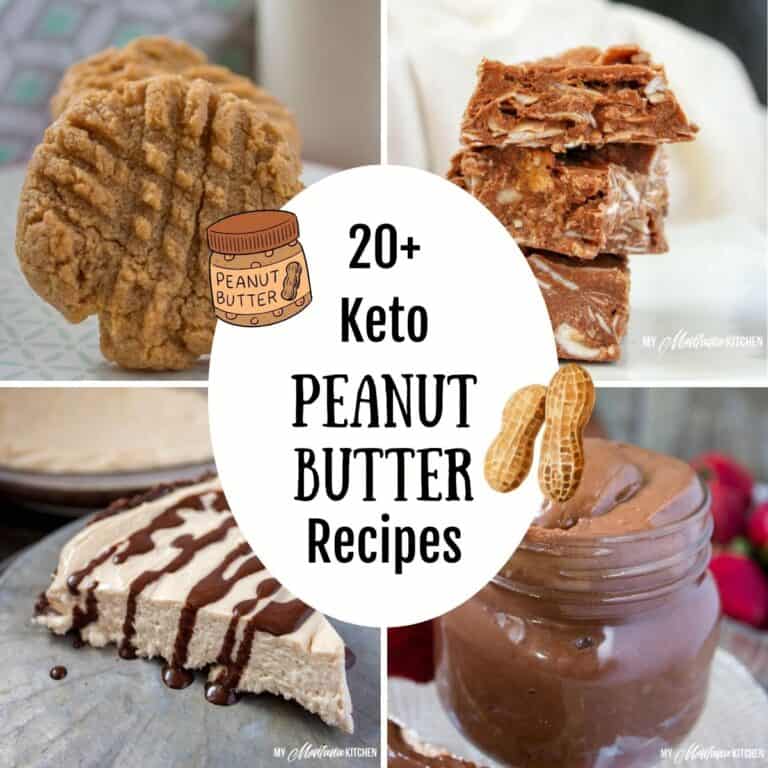 various keto peanut butter treats in a collage