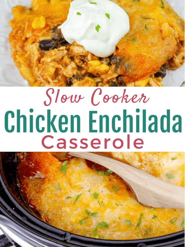Slow Cooker Chicken Enchilada Casserole