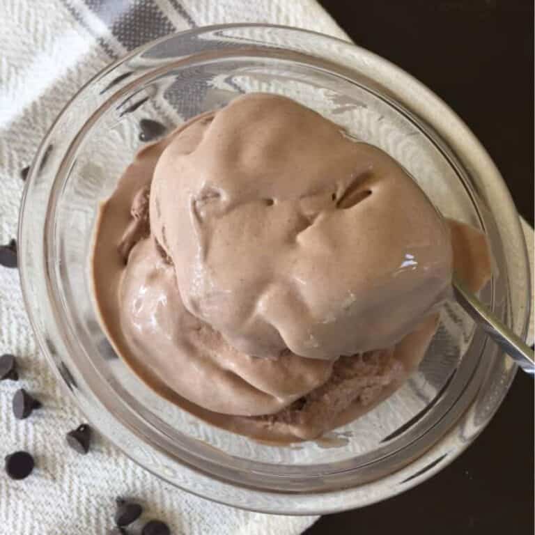 chocolate ice cream in dish