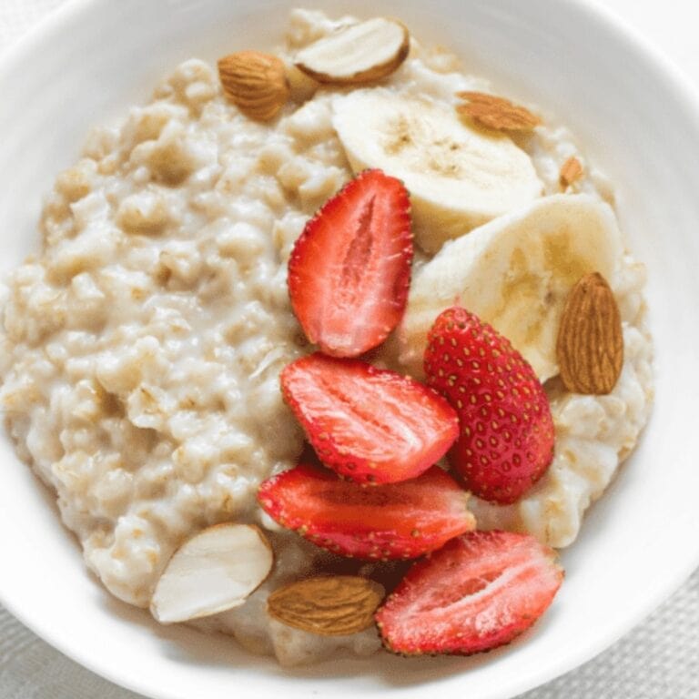 egg white oatmeal in white bowl