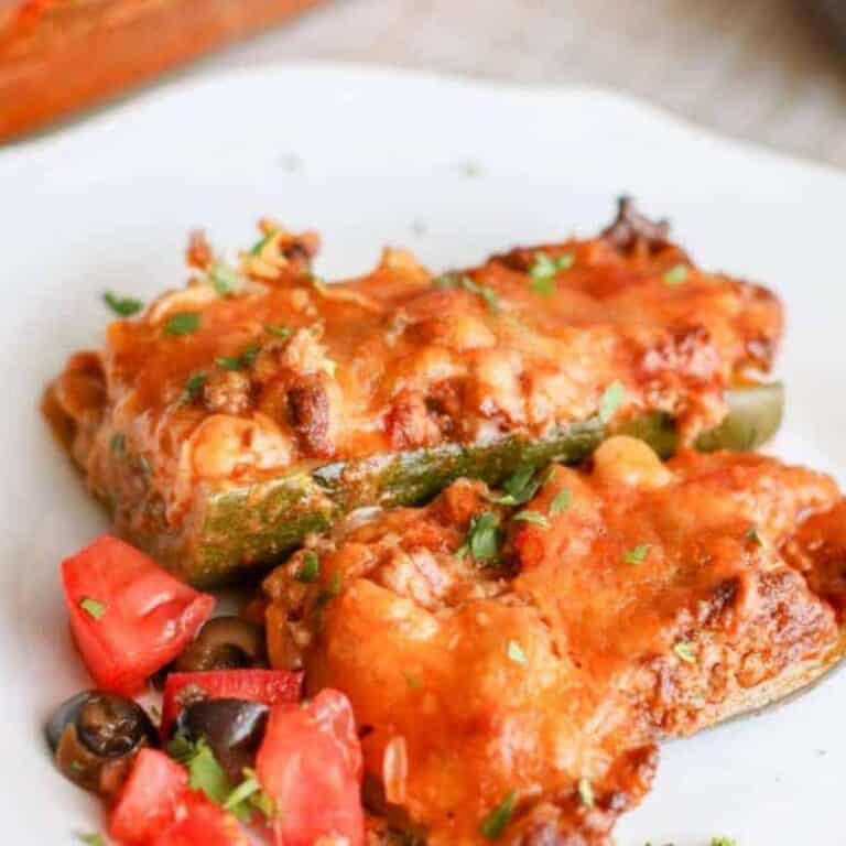 Beef Enchiladas Stuffed Zucchini