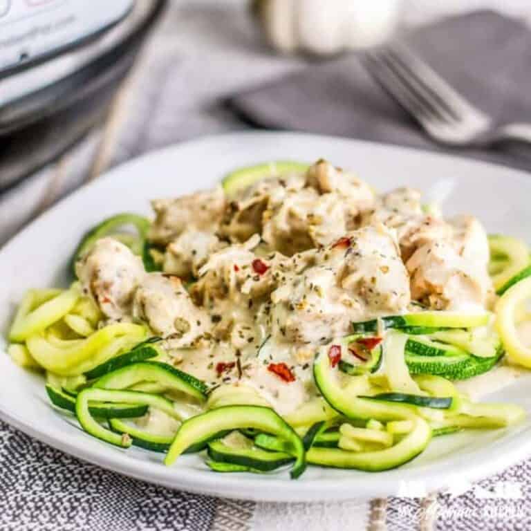 Instant Pot Garlic Parmesan Chicken - Creamy and savory boneless chicken recipe
