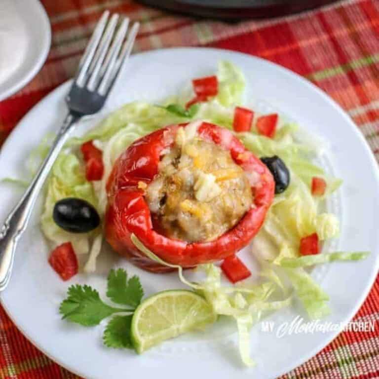 Low Carb Taco Instant Pot Stuffed Peppers