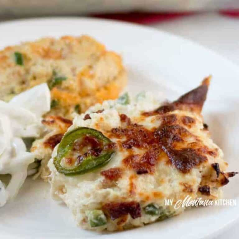 Low Carb Jalapeño Popper Chicken Casserole with Bacon