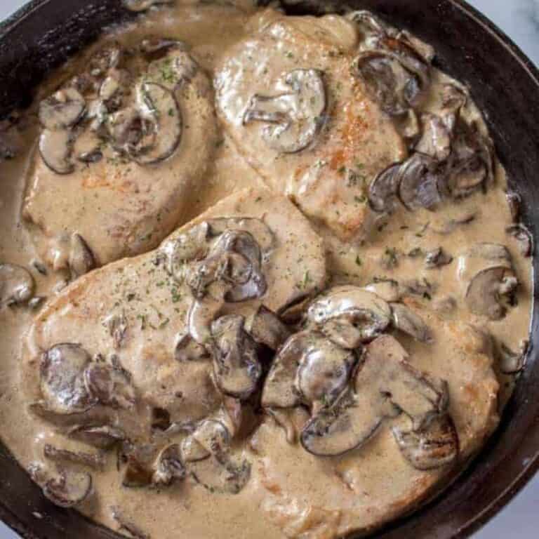 Pork Chop with Mushroom Cream Sauce