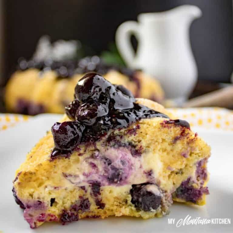 Blueberry Coffee Cake with Cream Cheese (Low Carb)