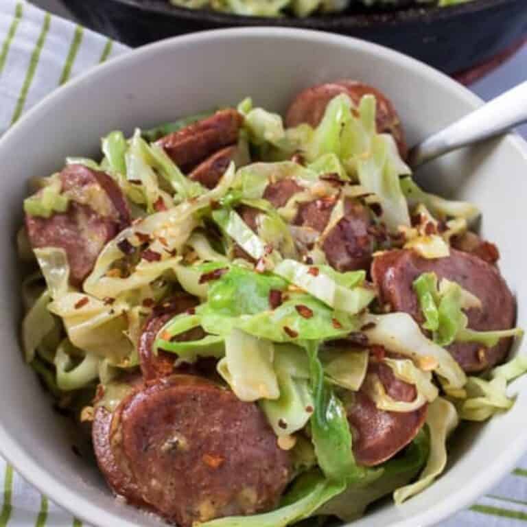 Cheesy Sausage and Cabbage Skillet
