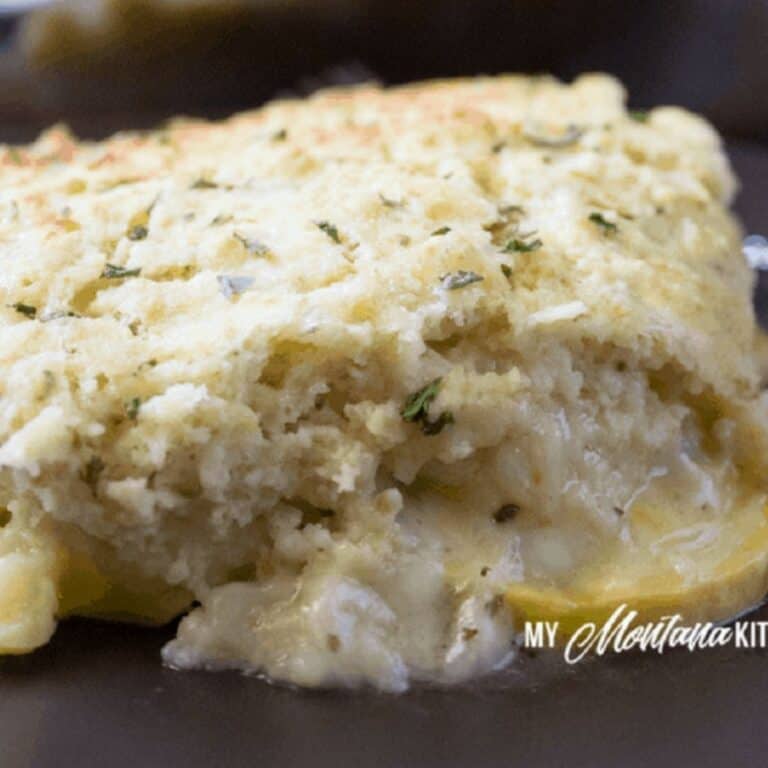 Delicious creamy Montana chicken casserole with herbs and cheese.