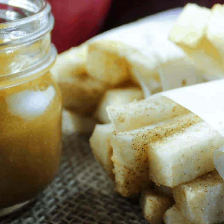 Low Carb Caramel "Apple Fries" (THM-S, Sugar Free) #trimhealthymama #thm #thms #jicama #caramel #sugarfree #thmcaramelapple #lowcarb