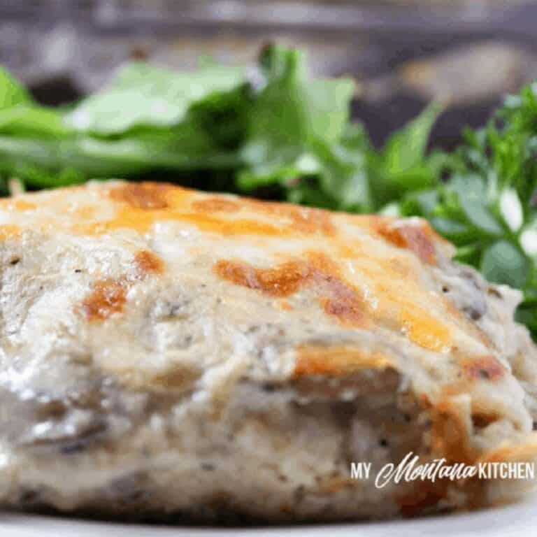 Spaghetti Squash Chicken Tetrazzini (Low Carb, Gluten Free, THM-S) #trimhealthymama #thm #thms #chicken #recipe #tetrazzini #glutenfree #lowcarb #lowcarbcasserole