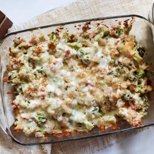 Creamy Ham and Broccoli Casserole {THM-S, Low Carb}