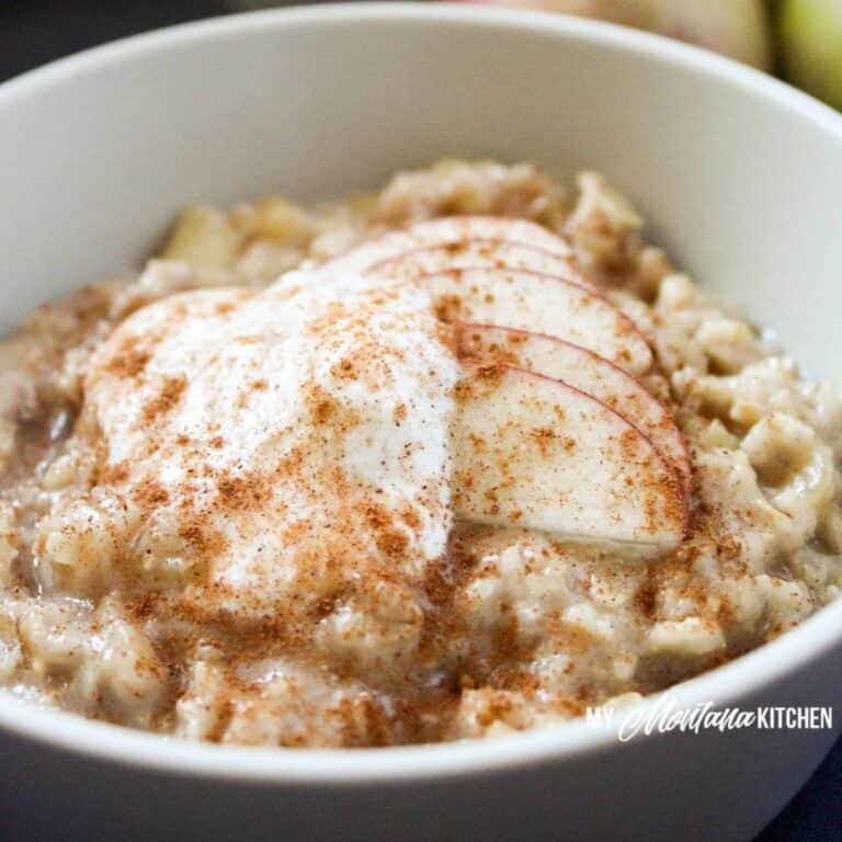 Maple Apple Oatmeal (Low Fat, Sugar Free, Dairy Free, THM-E) #trimhealthymama #thme #oatmeal #maple #apple #dairyfree #sugarfree #lowfat