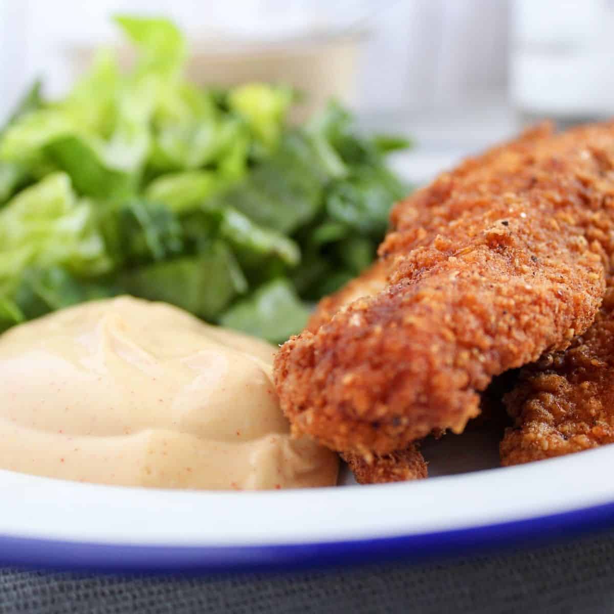 Restaurant Style Breaded Chicken Tenders {THM-S, Low Carb}