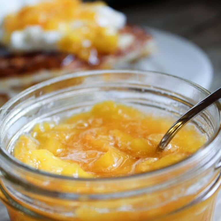 2 Ingredient Peach Sauce {THM-E, Sugar Free, Low Fat}