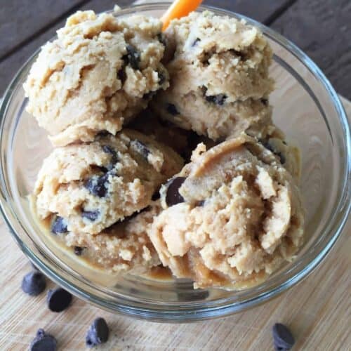 Peanut Butter Chocolate Chip Cookie Dough {THM-S, Gluten Free, Sugar Free, Dairy Free, Low Carb}